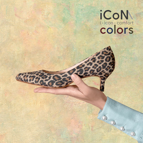 Basic Item SALE10%OFF：2024AW：iCoN COLORS：ポインテッドトゥ スエード パンプス（C57172）レオパードS/mamian（マミアン）