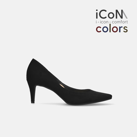 2024AW：iCoN COLORS：ポインテッドトゥ スエード パンプス（C76532）ブラックS/mamian（マミアン）