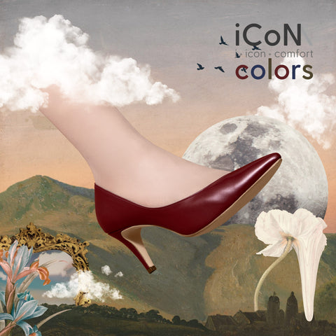 Basic Item SALE10%OFF：2024AW：iCoN COLORS：ポインテッドトゥ スムース パンプス（C76533）ワイン/mamian（マミアン）