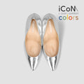 15%OFF：2025SS：iCoN COLORS：ポインテッドトゥ スムース パンプス（C9043）シルバー/mamian（マミアン）