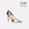 15%OFF：2025SS：iCoN COLORS：ポインテッドトゥ スムース パンプス（C9043）シルバー/mamian（マミアン）