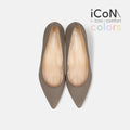 20%OFF：2025AW：iCoN COLORS：ポインテッドトゥ スエード パンプス（C57172）グレージュS/mamian（マミアン）