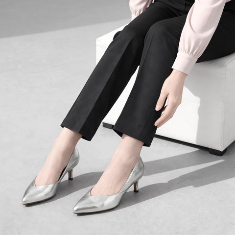 2026SS：Vカットデザインパンプス（5716）シルバー
