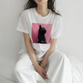 urday【Animal／Black Cat／P】フォトTシャツ（9335582）ホワイト/urday（マミアン）