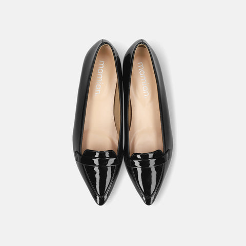 予約：2026SSBI：甲浅ポインテッドトゥ ローファー（124）ブラックE/mamian（マミアン）