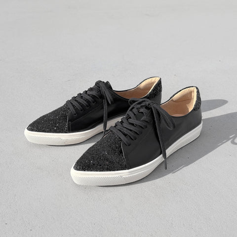 予約：グリッターコンビ スニーカー（m1004）ブラック/C
