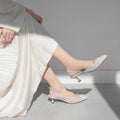 30%OFF：2025SS：チュールデザイン バックストラップ パンプス（m45005）ホワイトグレーTU/mamian（マミアン）