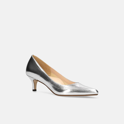 10% OFF: 2024SS: iCoN COLORS: Pointed Toe Smooth Pumps (C57173) Silver