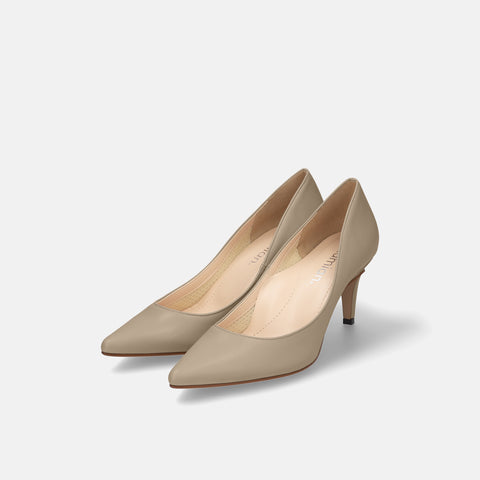 10% OFF: 2024SS: iCoN COLORS: Pointed Toe Smooth Pumps (C76533) Greige