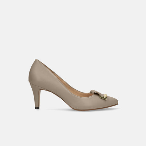 Out of stock 2024SS: Almond toe pumps with buckle ribbon (lt7001) beige