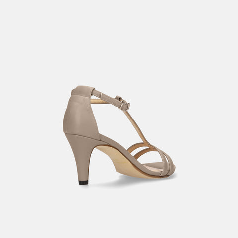 予約：2026SS：Tストラップ シンプル サンダル（724）グレージュ/mamian（マミアン）