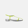 2026SS：Tストラップ ポインテッド フラットサンダル（m17001）ライム/mamian（マミアン）