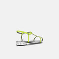 2026SS：Tストラップ ポインテッド フラットサンダル（m17001）ライム/mamian（マミアン）