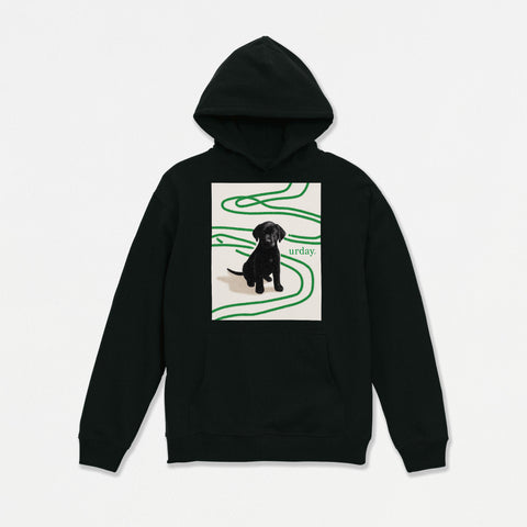予約：urday【dog】アートワークスウェットプルパーカ（u-a-spk-0001-08）ブラック