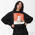 予約：urday【cat】アートワークスウェットシャツ（u-a-sw-0001-04）ブラック/urday（マミアン）