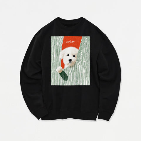 予約：urday【dog】アートワークスウェットシャツ（u-a-sw-0001-06）ブラック