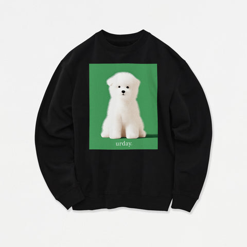 予約：urday【dog】アートワークスウェットシャツ（u-a-sw-0001-08）ブラック